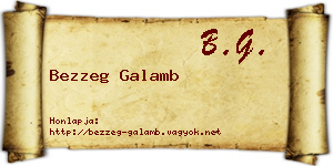 Bezzeg Galamb névjegykártya